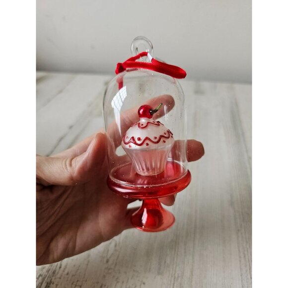 Pier 1 cupcake cake stand platter ornament glass Xmas tree - Picture 7 of 7